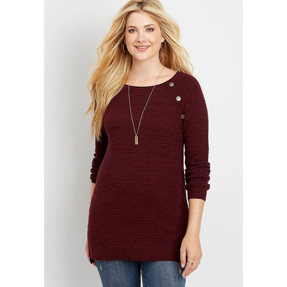 Maurices Women's Medium WHITE Long‎ Sleeve Sweater Pullover